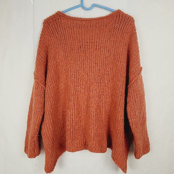 Free People rust orange wool angora oversized slouchy sweater Size small - Picture 2 of 8